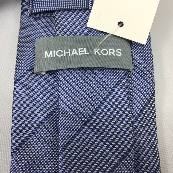 Michael Kors Men's Neck Tie Blue Plaid 100% Silk - Picture 3 of 3